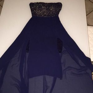 Love Culture Size Small Navy Split Front Maxi